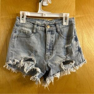 Wallflower Curvy Super High-Rise Blue Jean Shorts Size 0